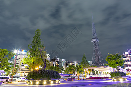 摩根大通塔名古屋电视塔夜市风景背景