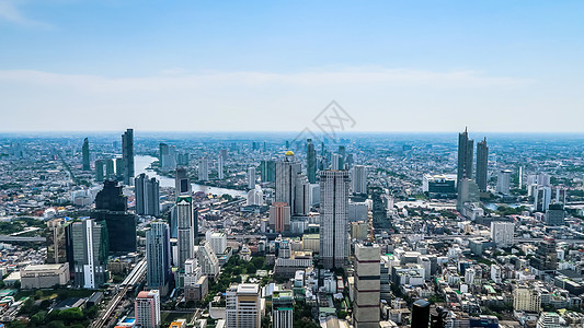 曼谷市地方天空全景景观住宅区鸟瞰图美化旅行财富办公楼图片