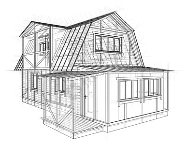 房子素描  3 的矢量渲染技术住宅结构艺术插图建筑师蓝图建筑建造绘画图片