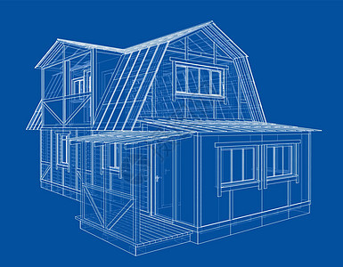 房子素描  3 的矢量渲染建筑师房屋工程住宅技术建筑学建造项目建筑结构图片