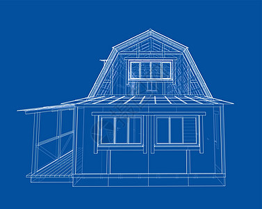 房子素描  3 的矢量渲染蓝图住宅技术工程建筑师绘画房屋建造结构插图图片