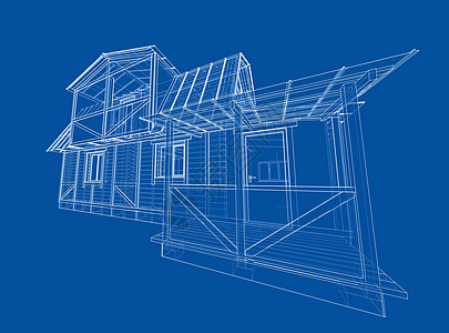 房子素描  3 的矢量渲染绘画住房技术住宅插图建筑建筑师房屋商业结构图片