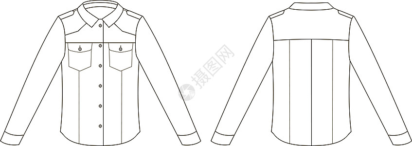 矢量图中夹克的时尚男士技术素描外套服装男人商业服饰外貌接缝男生插图尺寸图片