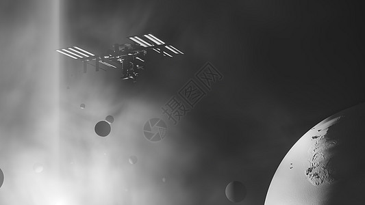 行星 国际空间站和宇宙雾中的太阳艺术星云阳光星系气体勘探轨道气氛天文学微光图片