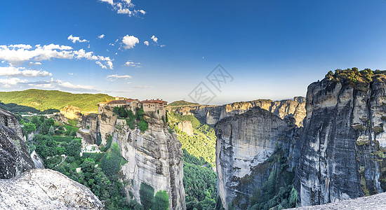 希腊Meteora的Varlaam修道院地标流星旅游文化全景悬崖宗教吸引力寺庙遗产图片