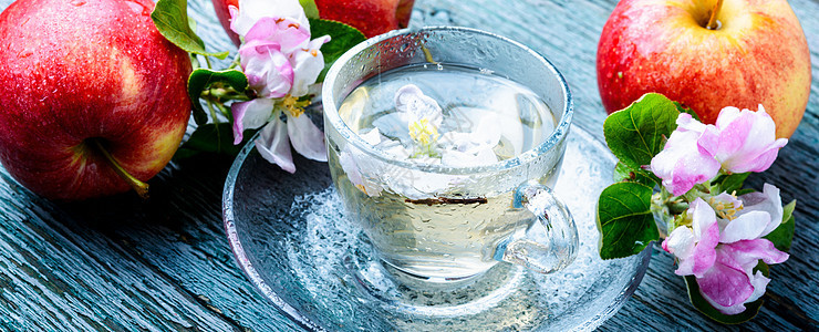 热饮苹果茶果味水果花草单宁液体食物饮料芳香草本植物杯子图片