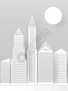 抽象的白色摩天大楼由纸制成 现代城市天际线建筑工业纸景观摩天大楼办公室商业建筑学房子阴影墙纸天空创造力艺术财产环境图片