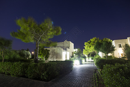 古希腊的酒店综合体房子星星假期蓝色楼梯旅游地标奢华建筑学热带图片