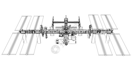 国际空间站大纲 韦克托科学插图草图蓝图轨道太空宇宙飞船地球航天飞机图片