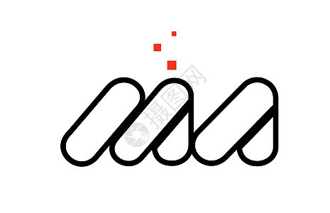 MA M 黑白红色字母组合标志图标 UN品牌推广标识创造力身份公司黑色白色插图商业图片