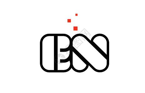 EN E N 黑白红色字母组合符号标志图标图片