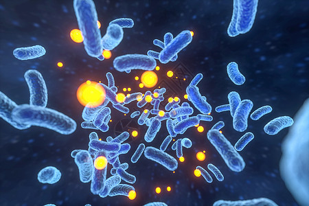 具有蓝色背景 3d 渲染表面细节的传染性病毒生物流感微生物学感染宏观癌症实验研究显微镜药品图片