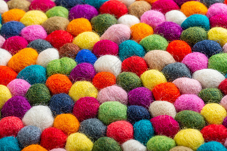 多色感觉球地毯细节黄色橙子羊毛工艺织物纺织品活力纤维手工手工业图片