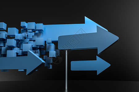 3d rendering3的概念创造力营销立方体蓝色黑色渲染横幅推介会导航交通图片