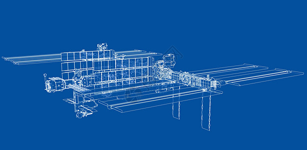 抽象宇宙飞船大纲 韦克托草图插图飞行器人造卫星货物轨道科学蓝图技术车站图片
