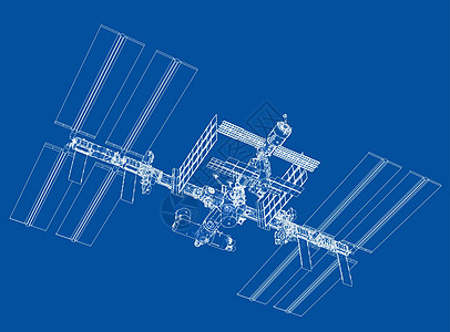 抽象宇宙飞船大纲 韦克托科幻轨道卫星航天飞机火箭飞行器世界车站草图科学图片