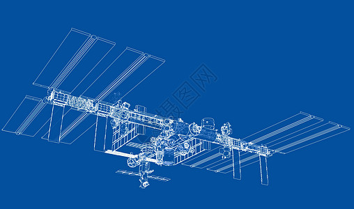 抽象宇宙飞船大纲 韦克托科学环绕太空轨道进步草图宇航员勘探货物技术图片