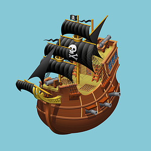 航行旧船轴衡算矢量说明的海盗图片
