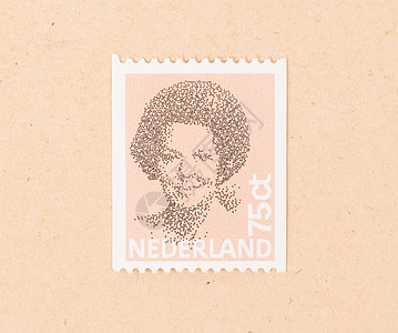 1990年荷兰 荷兰印刷的印章显示q邮资爱好收藏版税古董空气女王信封打印历史性图片