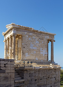 雅典娜耐克神庙 雅典文化艺术旅行纪念碑柱子地标天空岩石蓝色考古学图片