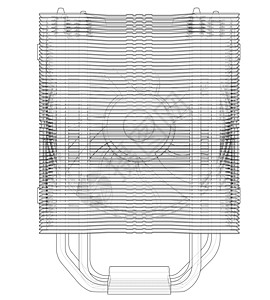 Cpu 科勒概念 韦克托空气电脑草图金属流动散热器处理器硬件径向扇子图片