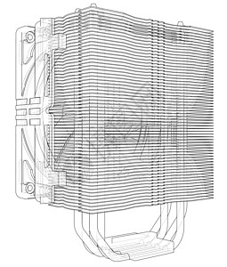 Cpu 科勒概念 韦克托电子冷却处理器散热器空气蓝图冷却剂硬件温度径向图片