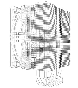 Cpu 科勒概念 韦克托处理器散热器流动金属径向扇子单元电子草图冷却剂图片