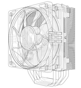 Cpu 科勒概念 韦克托翅膀扇子处理器技术蓝图电脑硬件径向流动单元图片