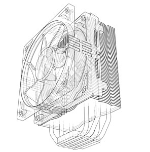 Cpu 科勒概念 韦克托散热器硬件温度草图蓝图电子单元金属径向流动图片