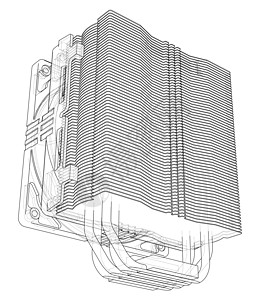 Cpu 科勒概念 韦克托翅膀技术草图单元冷却空气处理器硬件径向温度图片