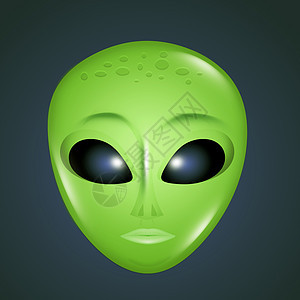外相脸绿色插图面具动物火星飞碟科学背景图片
