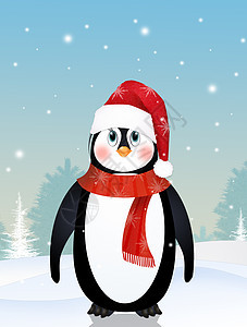 冬天的可爱企鹅图片