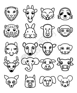 一群可爱的卡瓦伊漫画动物图片