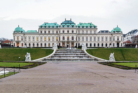 上贝尔韦德勒宫殿 维也纳雕塑艺术住宅花园建筑王子公园地标观光天空图片