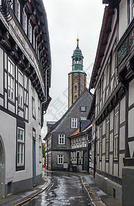 德国戈斯拉尔街建筑学传统木头窗户城市木结构街道框架旅行历史性图片