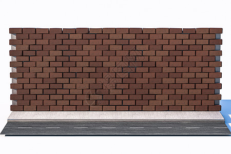 砖墙和沥青 street3d 渲染地面建筑学3d城市场景人行道乡村小路砖块老化图片