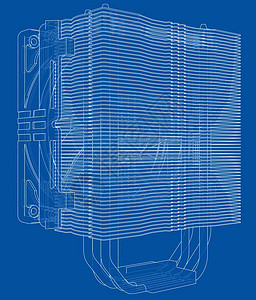Cpu 科勒概念 韦克托翅膀旋转空气单元温度技术硬件电子蓝图流动图片