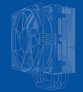 Cpu 科勒概念 韦克托流动电子翅膀温度电脑处理器扇子硬件冷却剂径向图片