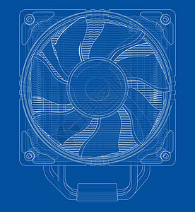 Cpu 科勒概念 韦克托冷却散热器空气技术流动电脑冷却剂温度单元蓝图图片