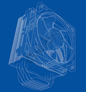 Cpu 科勒概念 韦克托技术散热器电脑单元草图空气温度冷却硬件电子图片