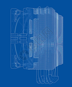 Cpu 科勒概念 韦克托翅膀径向蓝图散热器硬件温度金属草图单元冷却图片