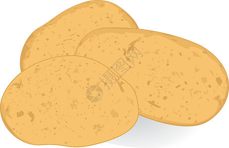 白色背景上孤立的土豆矢量插图图片