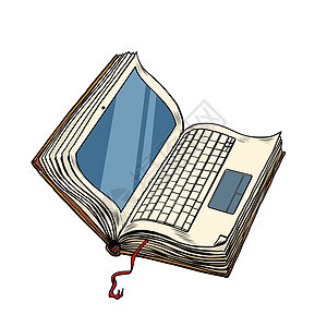 书书笔记本电子图书馆 网上教育白背景孤立的在线教育图片