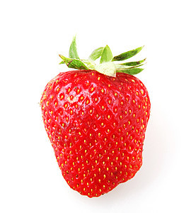 白种背景的草莓花园茶点种子甜点水果宏观食物饮食浆果叶子图片