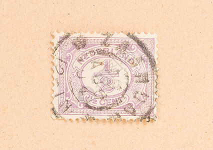 1950年荷兰 荷兰印刷的印章显示一邮票收集爱好古董空气邮资历史性收藏信封背景图片