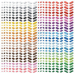 儿童积木玩具简单的彩色积木隔离在白色背景上 色谱大包砖图片