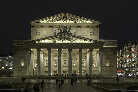 俄罗斯莫斯科-2018 年 6 月 17 日 莫斯科大剧院芭蕾舞团和歌剧院 俄罗斯莫斯科的夜景背景
