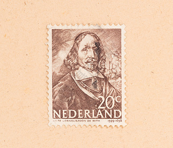 1960年荷兰 荷兰印刷的印有一张邮票收藏爱好邮资信封历史性古董空气收集背景图片