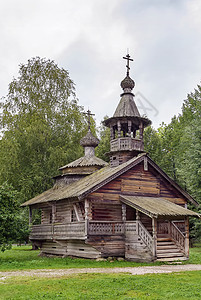 俄罗斯Wooden建筑露天博物馆绿色博物馆宗教木头村庄历史文化教会圆顶旅行图片
