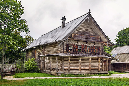 俄罗斯Wooden建筑露天博物馆文化博物馆住宅旅游旅行街道木头房子历史小屋图片